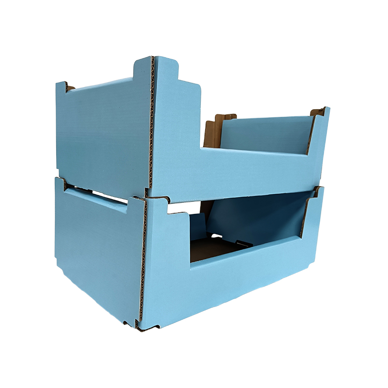 Stackable non-slip PDQ multi-purpose display paper tray box