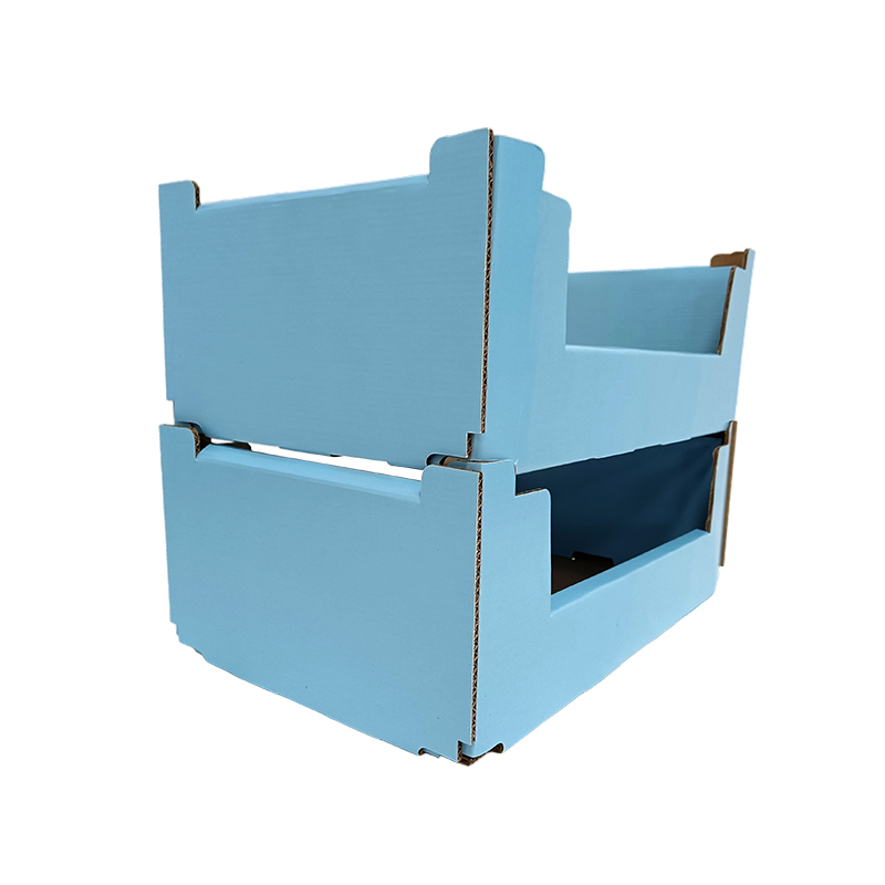 Stackable non-slip PDQ multi-purpose display paper tray box