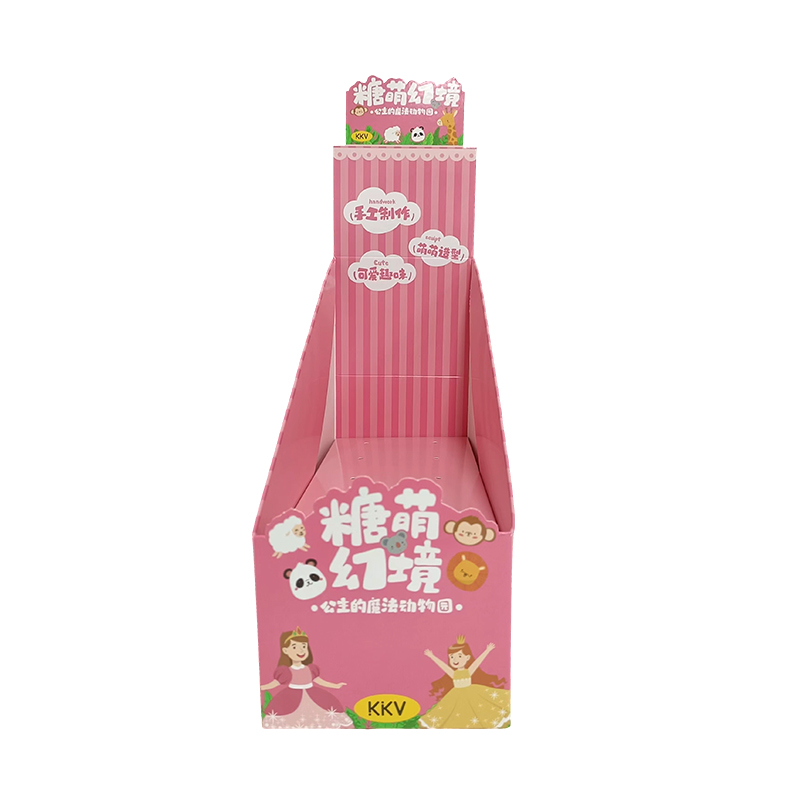 400g white card printing and re-brightening film, lollipop PDQ paper display box