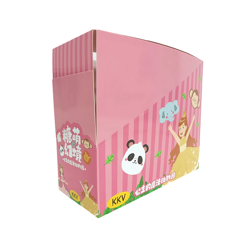 400g white card printing and re-brightening film, lollipop PDQ paper display box