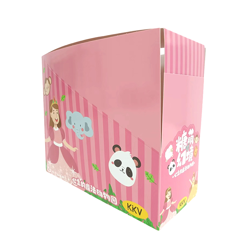 400g white card printing and re-brightening film, lollipop PDQ paper display box
