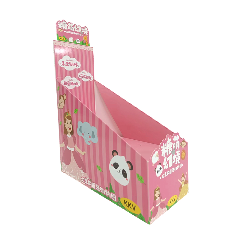 400g white card printing and re-brightening film, lollipop PDQ paper display box